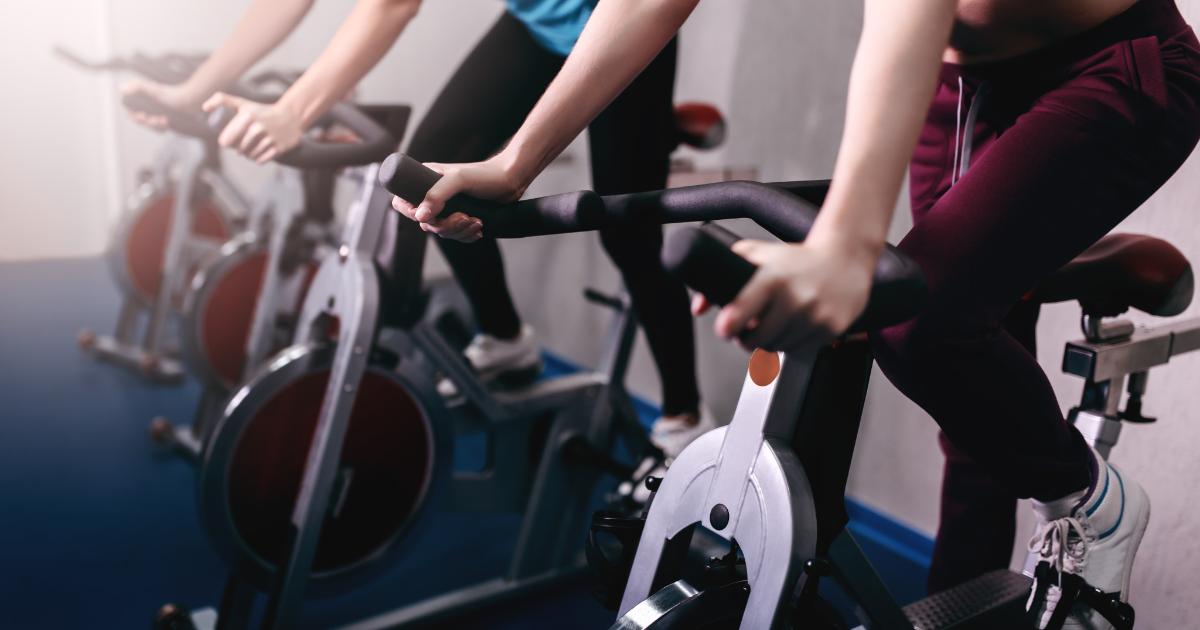 riding bike at gym